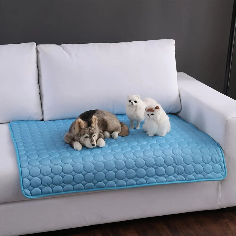 Tapete de resfriamento para cães, cama fria extra grande para cães pequenos e grandes, acessórios para animais de estimação, cobertor durável para gato, sofá, almofada de gelo